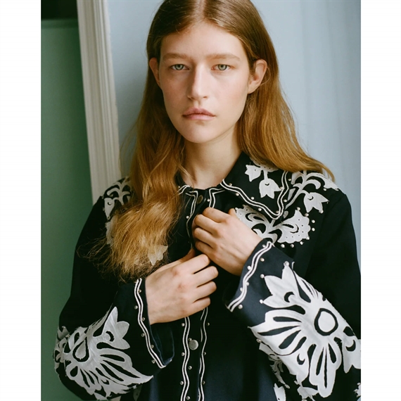 Sea New York LILIANA Applique Jacket, Navy